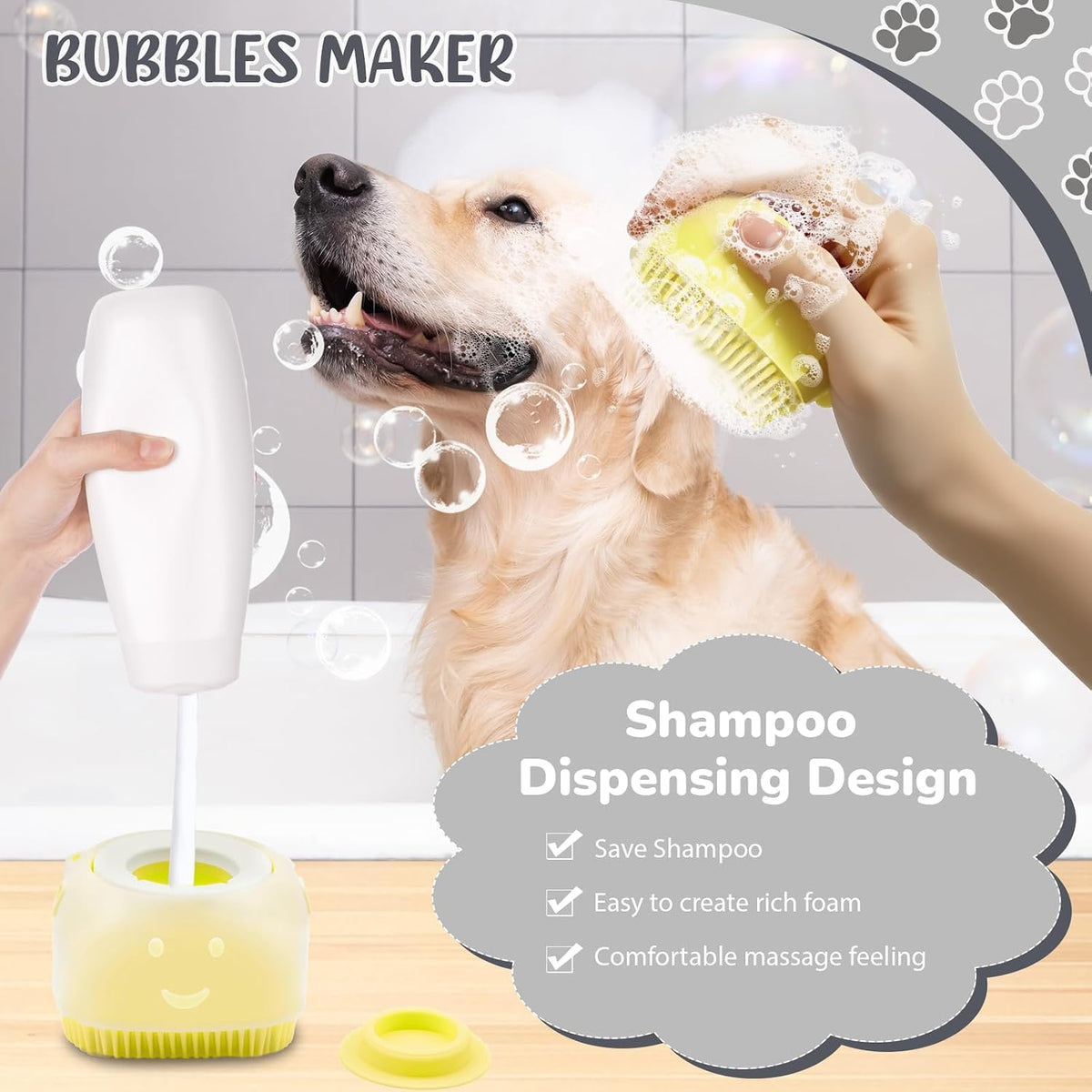 Dog Grooming Kit for Shedding – 8-Piece Pet Grooming Supplies with Deshedding Brush, Bath Gloves, Towels & Silicone Toothbrush | Ideal for Dogs, Cats, Small and Large Pets (Gray)